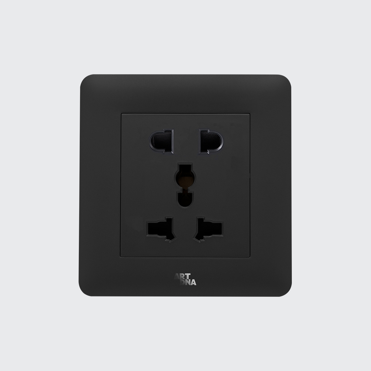 A61 Frameless Black 2 Pin And 3 Pin Universal Socket Artdna 7774